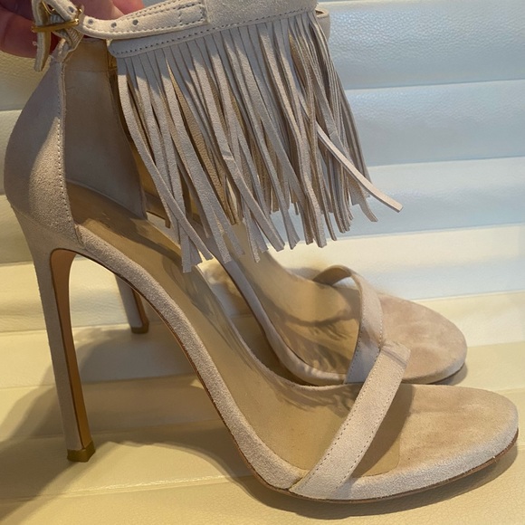 Stuart Weitzman Suede Fringed Stilettos - Picture 10 of 11